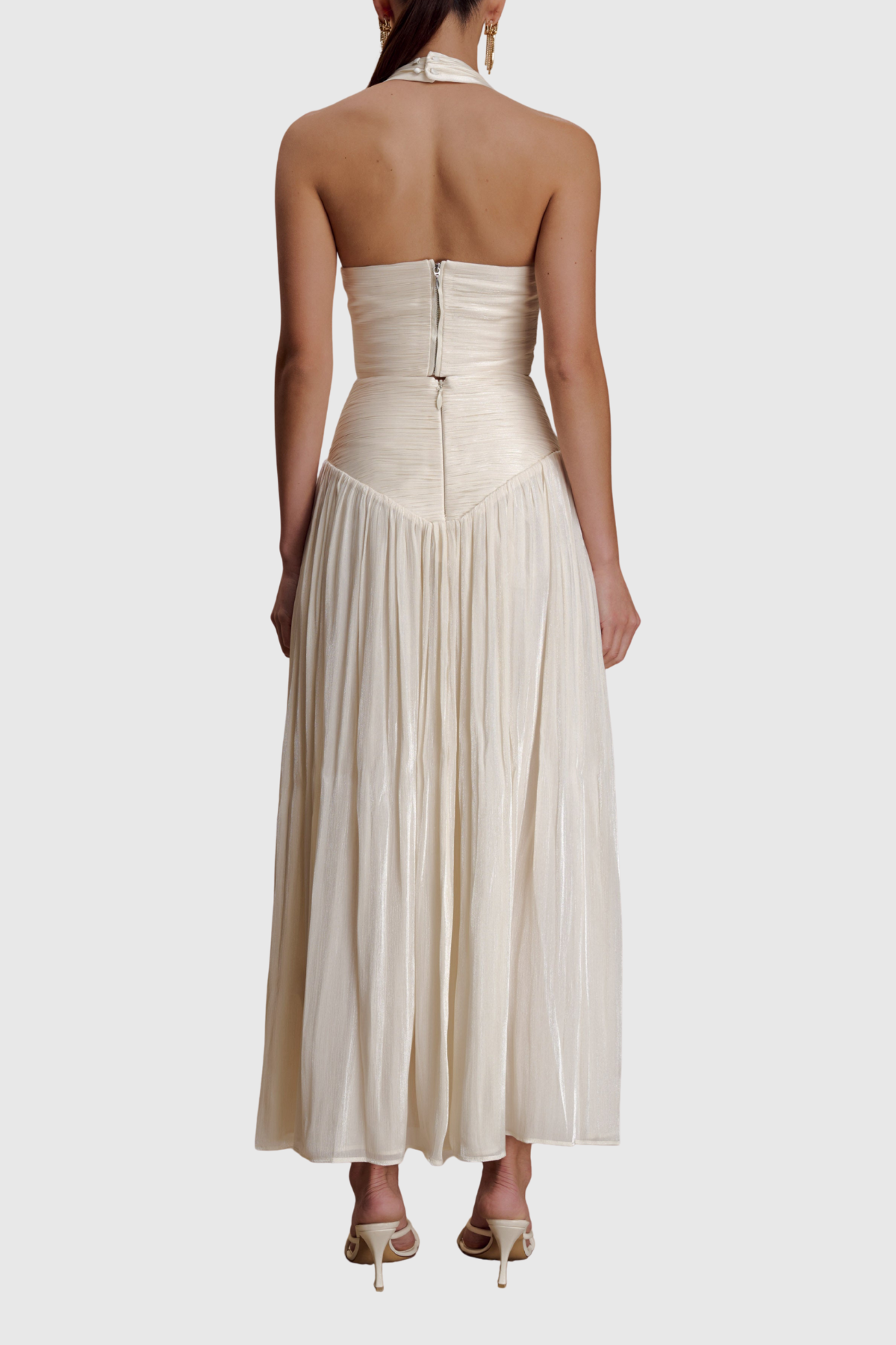 bblythe Halter Neck Front Ruch Skirt Set