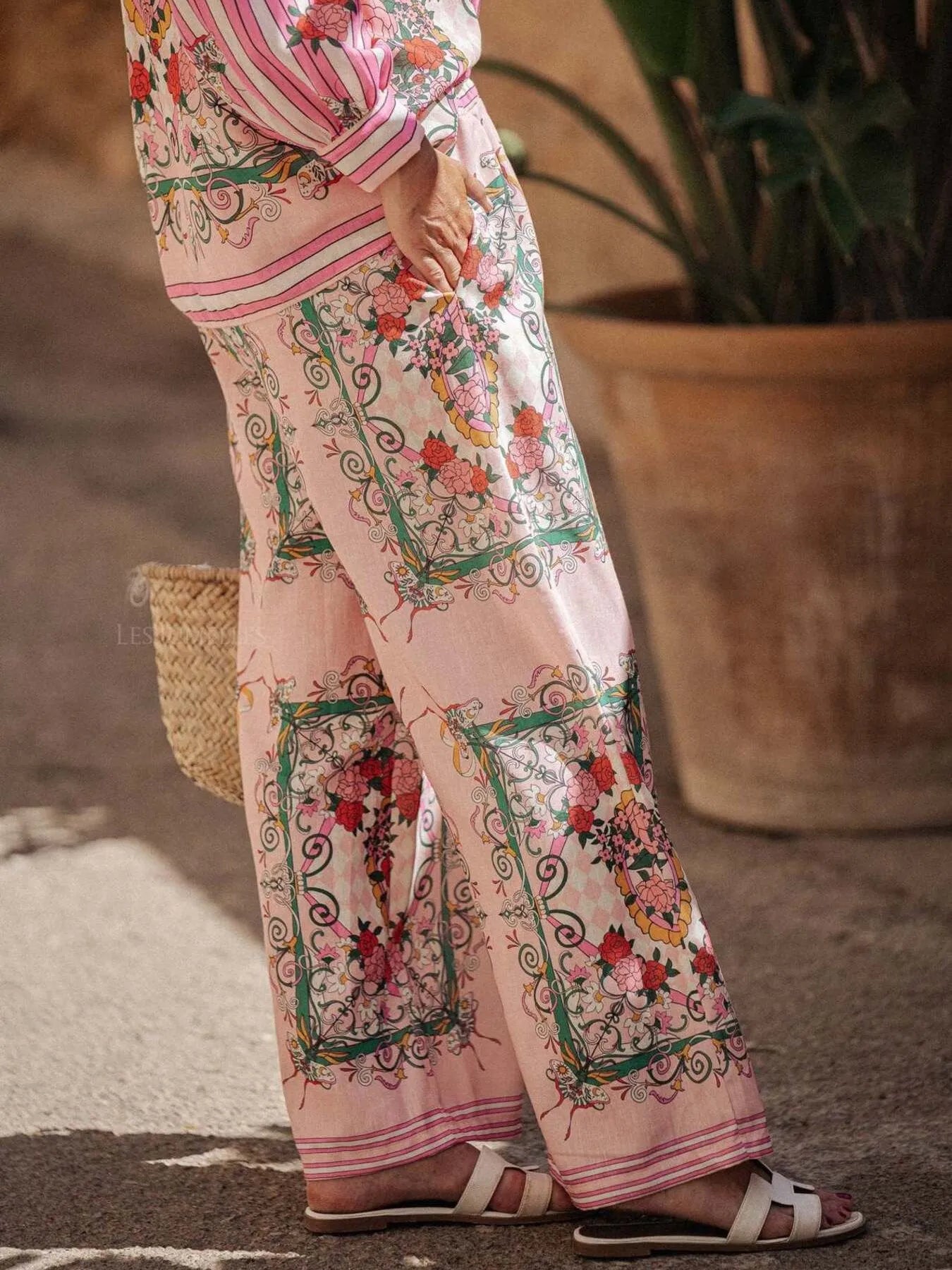 lesley multicolor Linen shirt cardigan long-sleeved set