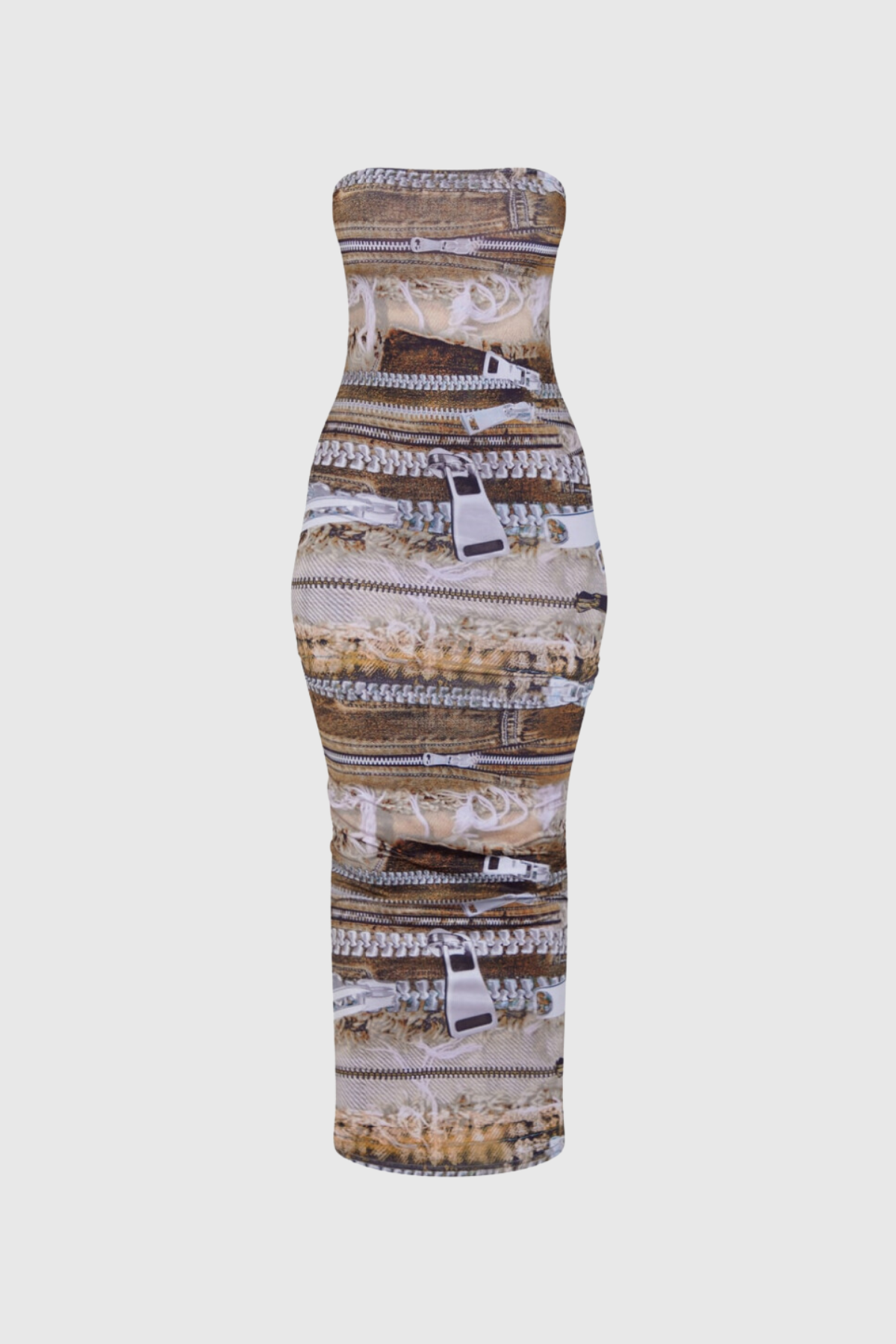 Shop beautiful dress - Perfect for special occasions | Adino Print Strapless Bodycon Maxi Dress