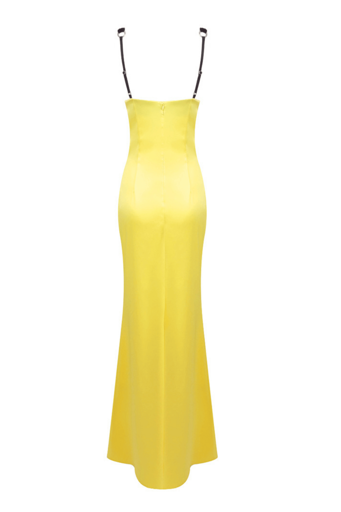 ALFREDO SATIN CUTOUT VELVET MAXI DRESS - YELLOW - Stylish red dress for special occasions | Buy Online