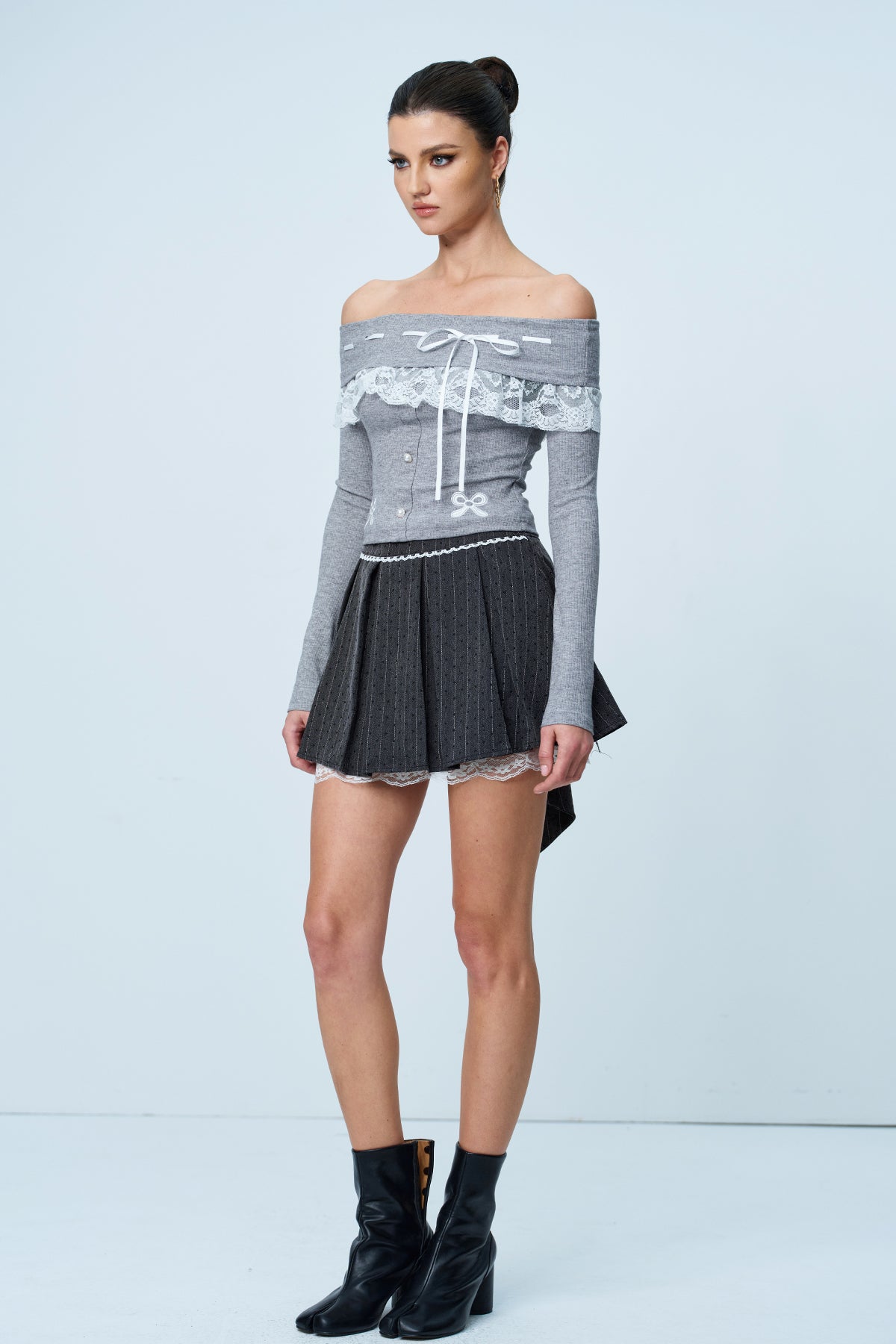 Alyshea Bow Ruffle Lace Skirt - Stylish beautiful dress for special occasions | Buy Online