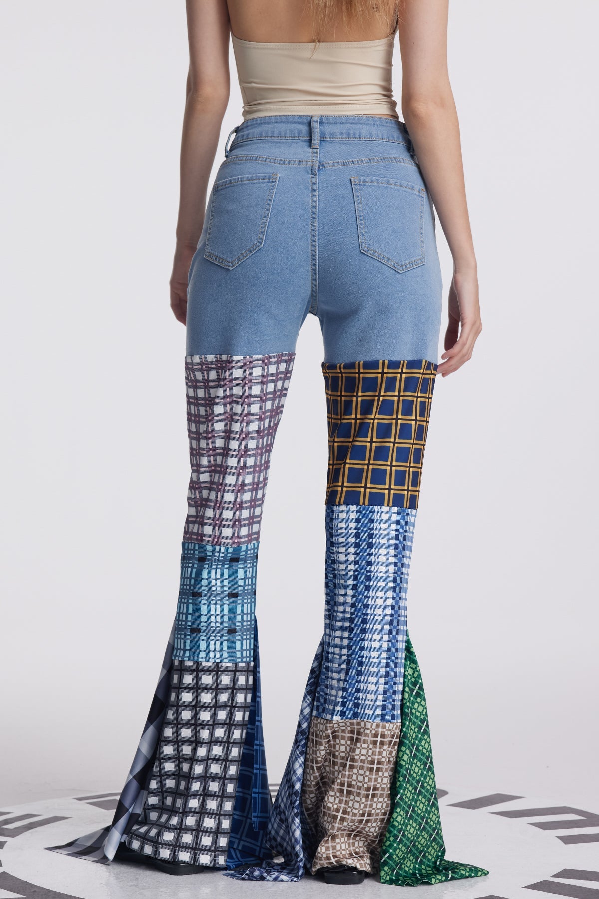 Stylish beautiful dress | Amedeo Grid Ruffle Deconstruct Pants - Ideal for special occasions