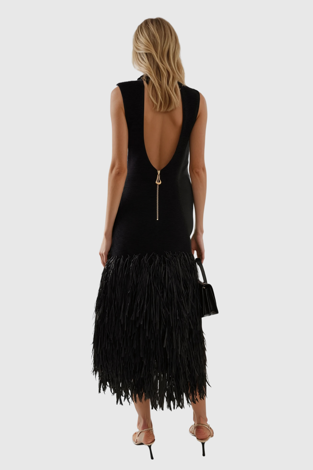 Stylish beautiful dress | Anatoliy Fringe Backless Maxi Dress - Ideal for special occasions
