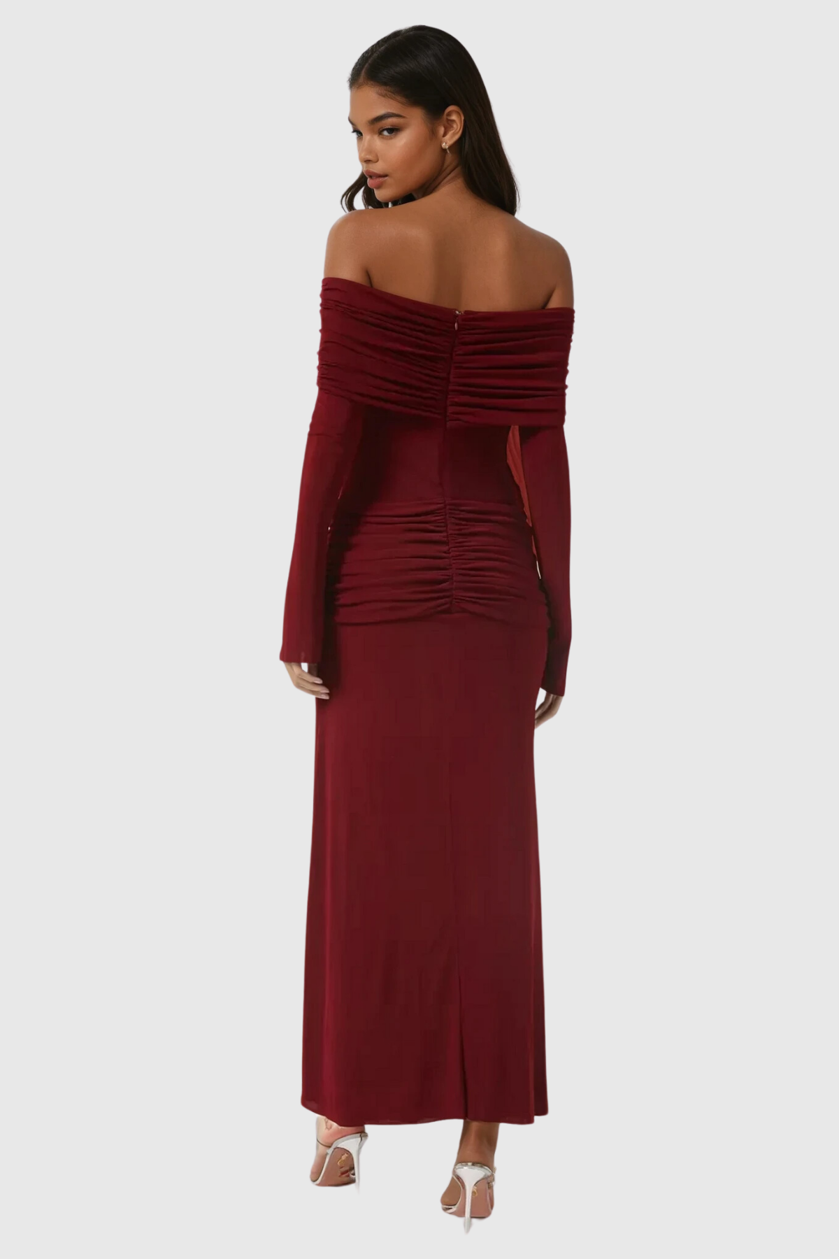 Stylish red dress | Anneke Off Shoulder Ruch Maxi Dress In Red - Ideal for special occasions