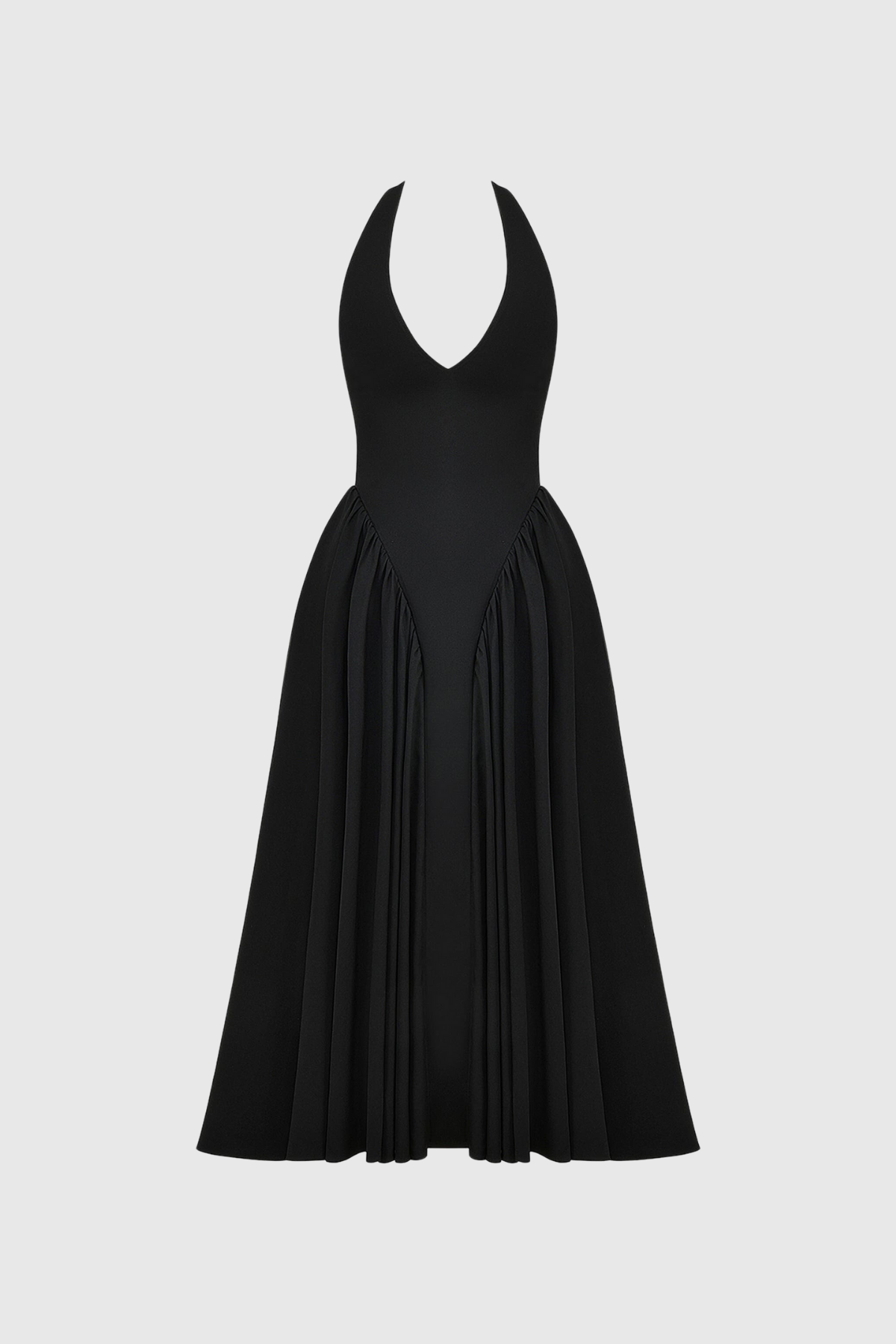 Annlea Halter Neck Bodycon Ruffle Maxi Dress In Black - Stylish black dress for special occasions | Buy Online