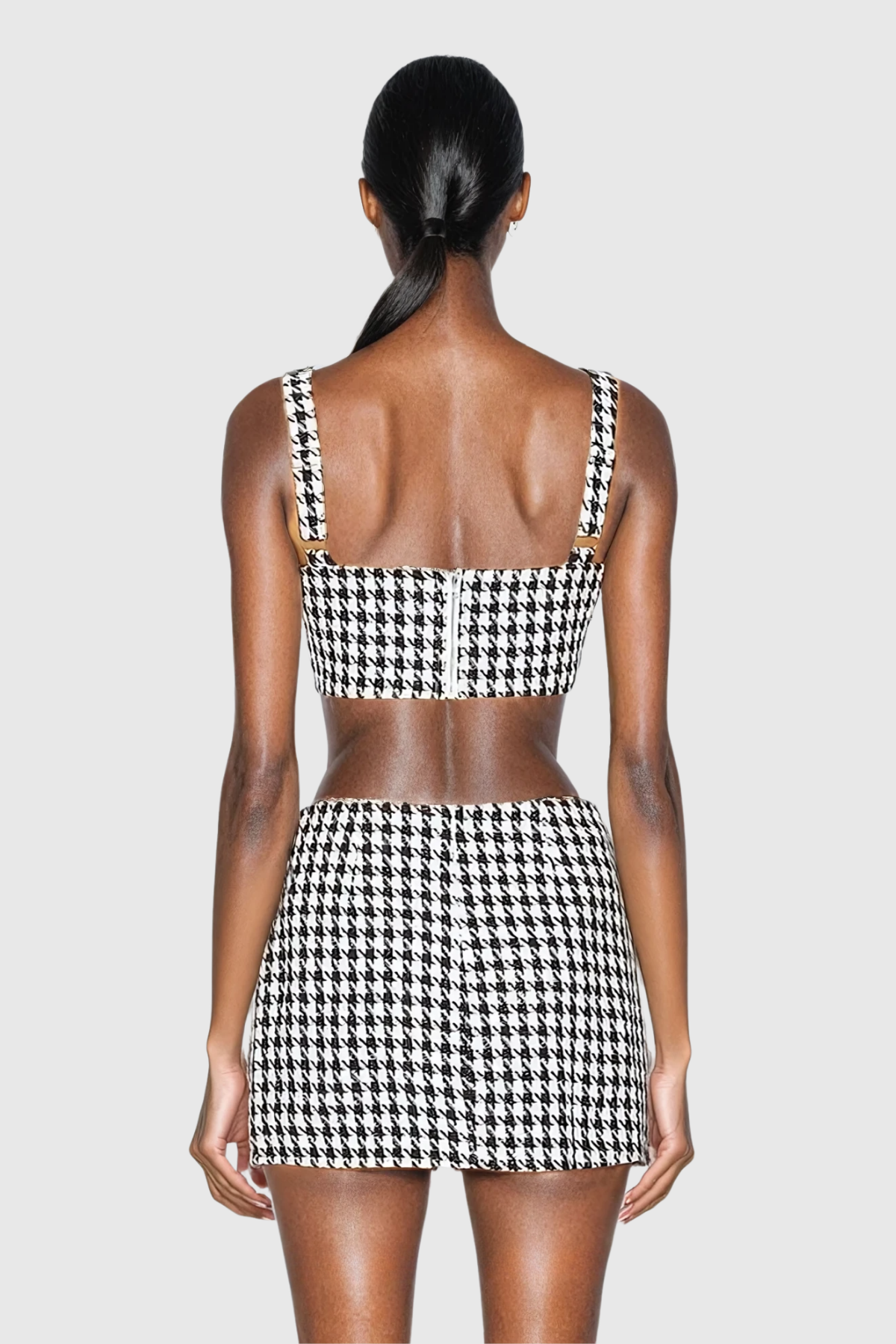 Stylish beautiful dress | Anterus Houndstooth Skirt Set - Ideal for special occasions