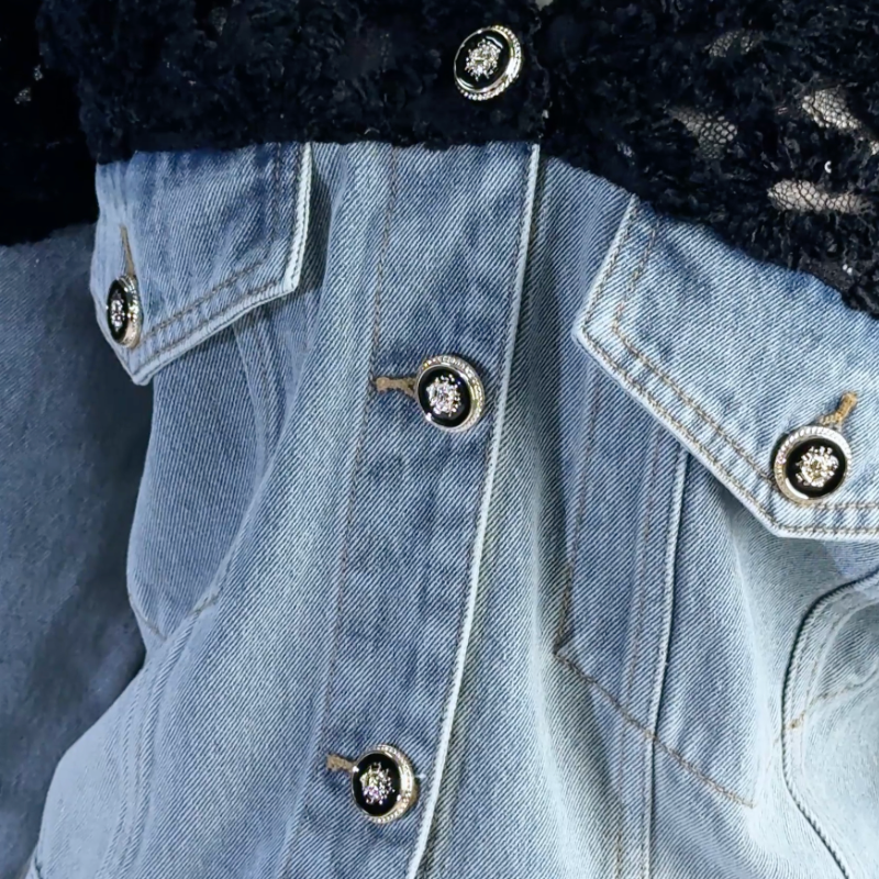 mirabelle Embroidered Sequin Denim Jacket