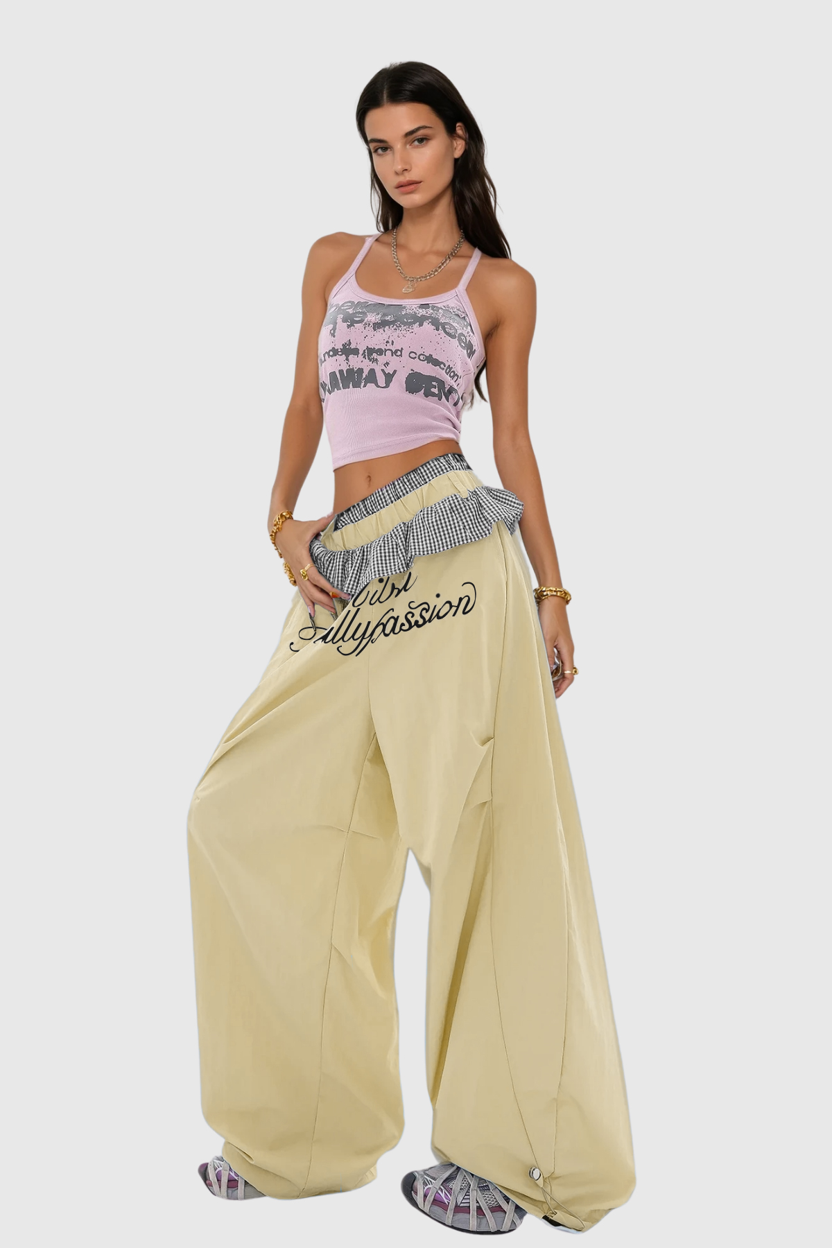 Stylish yellow dress | Bautista Ruffle Print Wide Leg Pants In Yellow - Ideal for special occasions