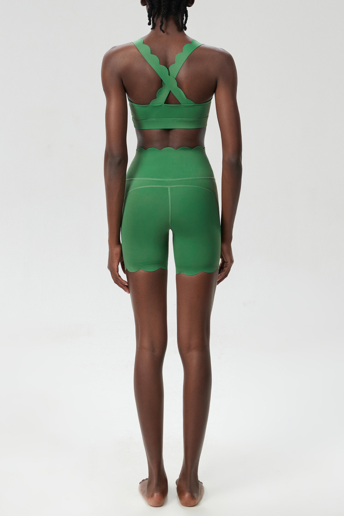 Bela Cross Wave Bodycon Pants Set In Green - Stylish green dress for special occasions | Buy Online
