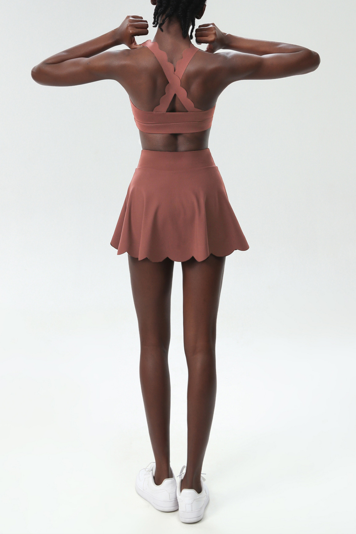 Shop beautiful dress - Perfect for special occasions | Belah Cross Wave Bodycon Ruffle Skirt Set In Khaki