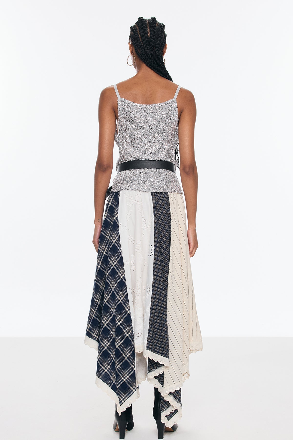 Shop beautiful dress - Perfect for special occasions | Belva Deconstruct Asymmetric Grid Skirt