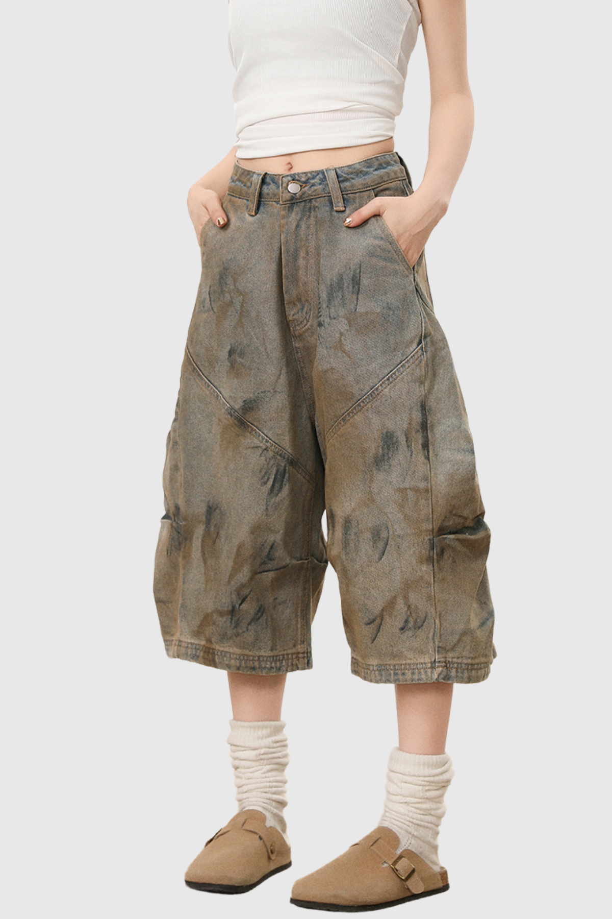 Shop beautiful midi - Perfect for special occasions | Bertille Print Ruch Midi Jeans