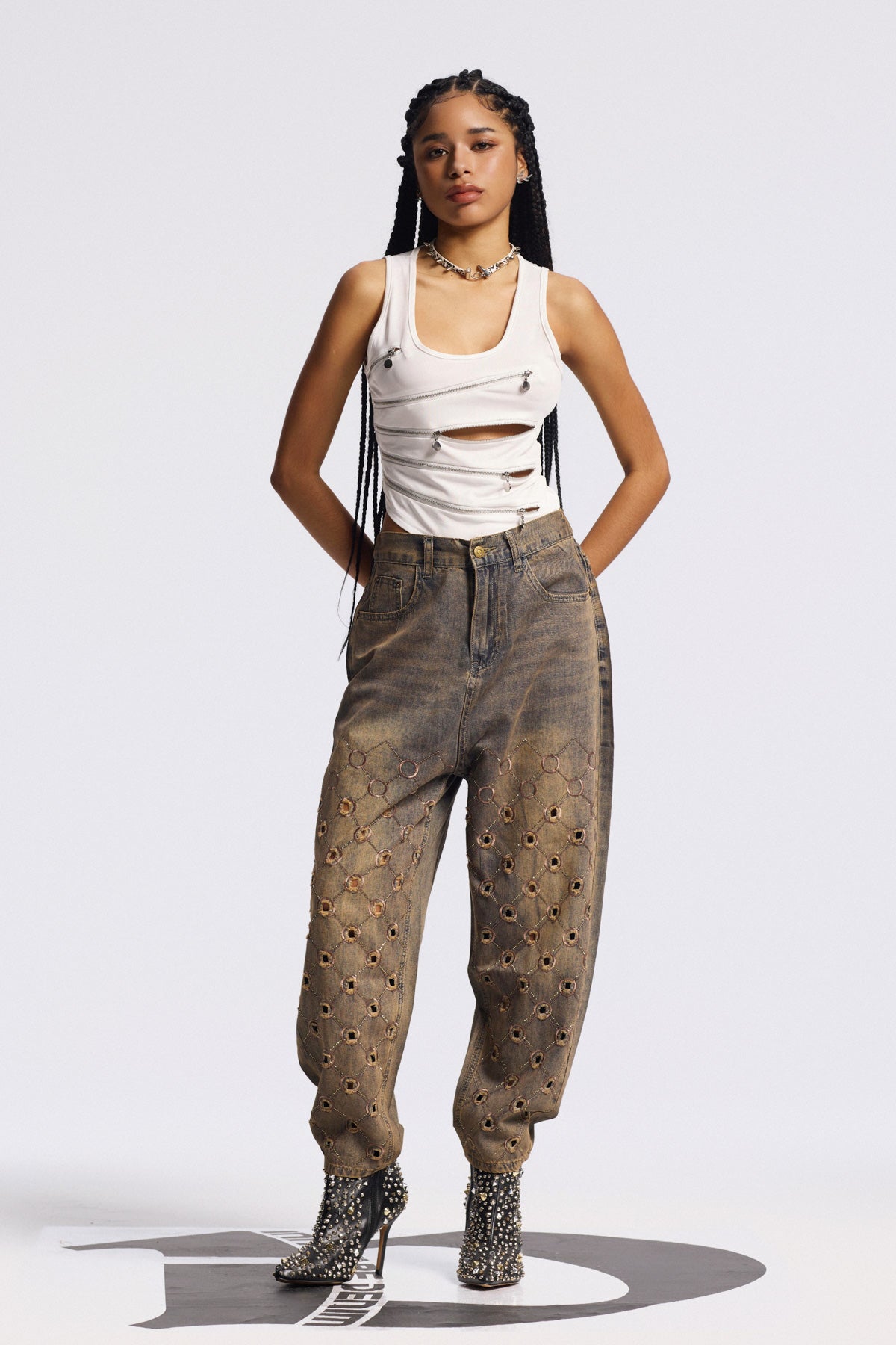 Bilbo Cutout Hayley Jeans - Stylish beautiful dress for special occasions | Buy Online