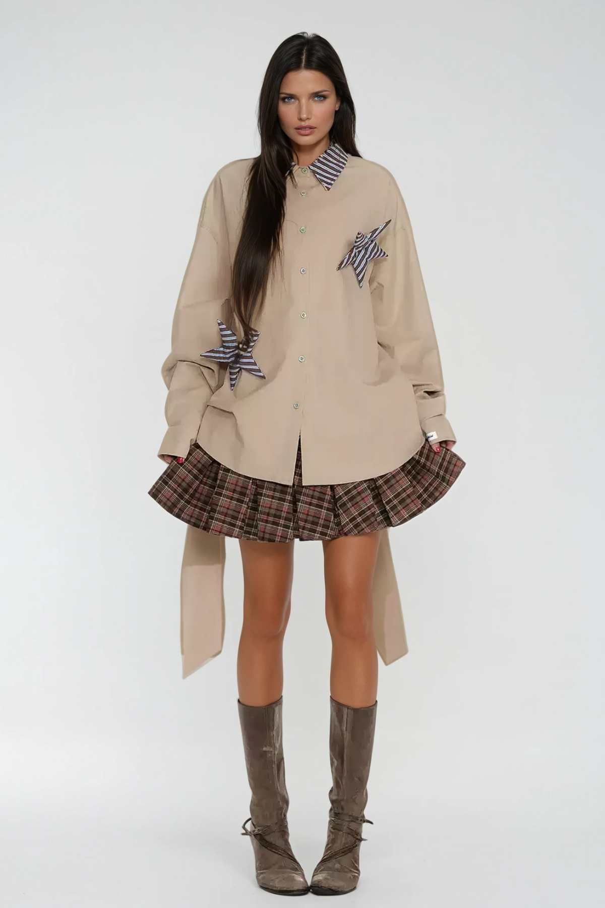 Shop beautiful dress - Perfect for special occasions | Bozhidara Star Lace Up Shirt