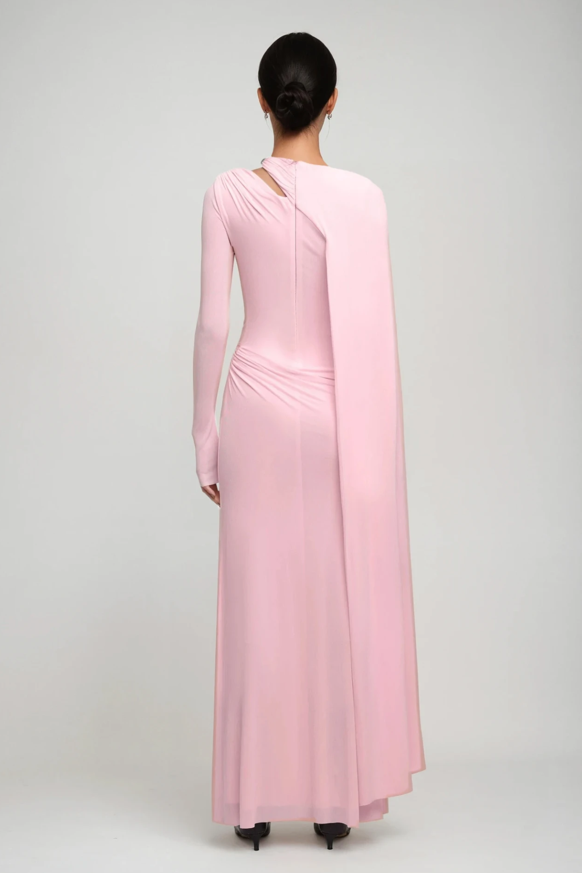 Brandt Cutout Shawl Maxi Dress In Pink - Stylish pink dress for special occasions | Buy Online