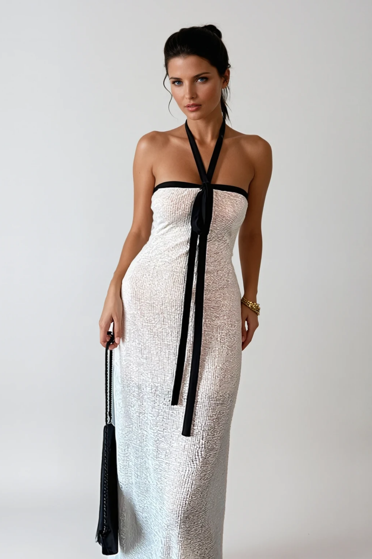 Stylish beautiful dress | Calogerus Halter Neck Knit Maxi Dress - Ideal for special occasions
