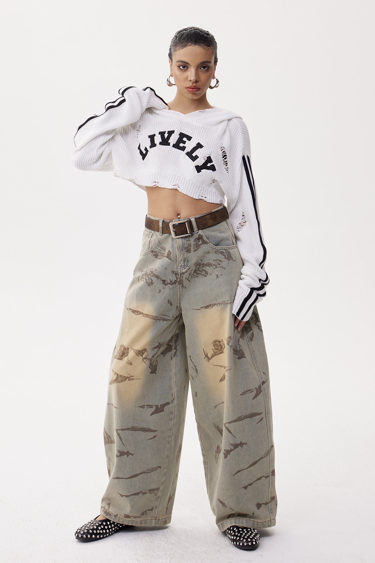 wendy Print Baggy Jeans