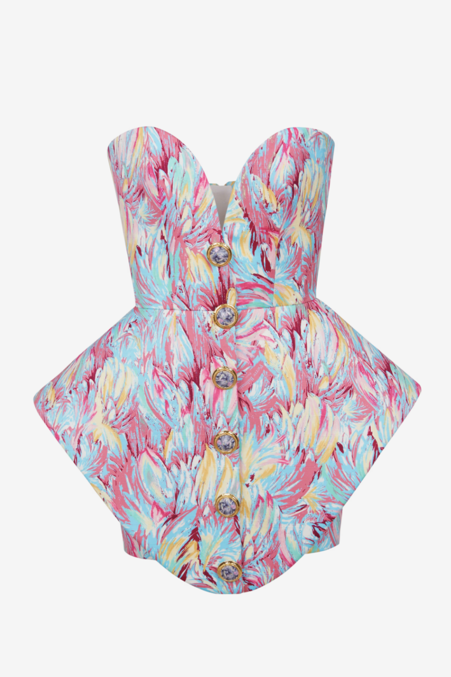 Shop beautiful dress - Perfect for special occasions | Datia Print Bustier Strapless Mini Dress