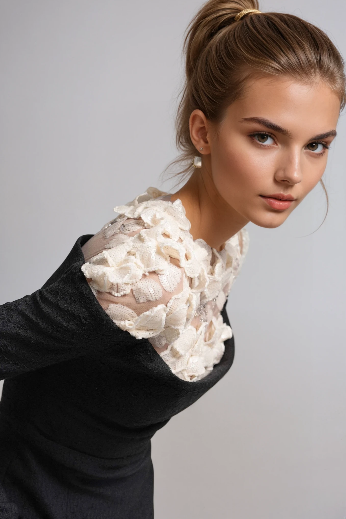 stacey Flower Deconstruct Maxi Dress In Black