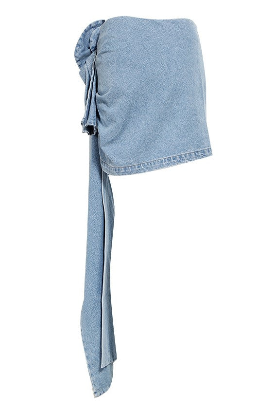 Elianna Floral Denim Mini Skirt - Stylish beautiful mini for special occasions | Buy Online