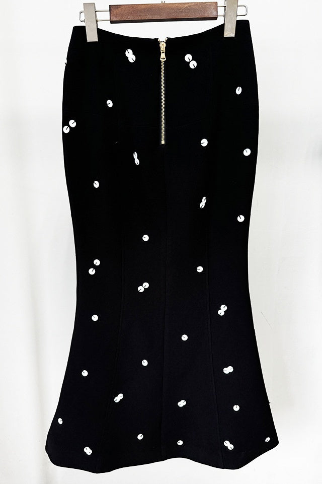 Stylish black dress | Gana Sequin Dot Trumpet Blazer - Black - Ideal for special occasions