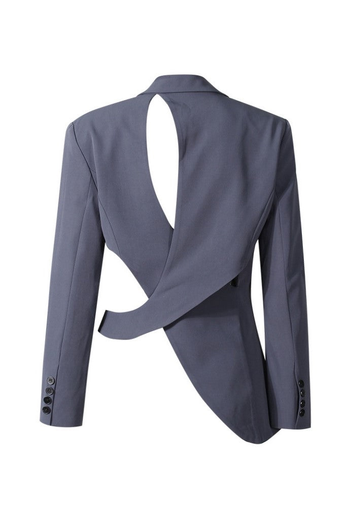 Shop beautiful dress - Perfect for special occasions | Georgia Asymmetric Cutout Blazer - Grey