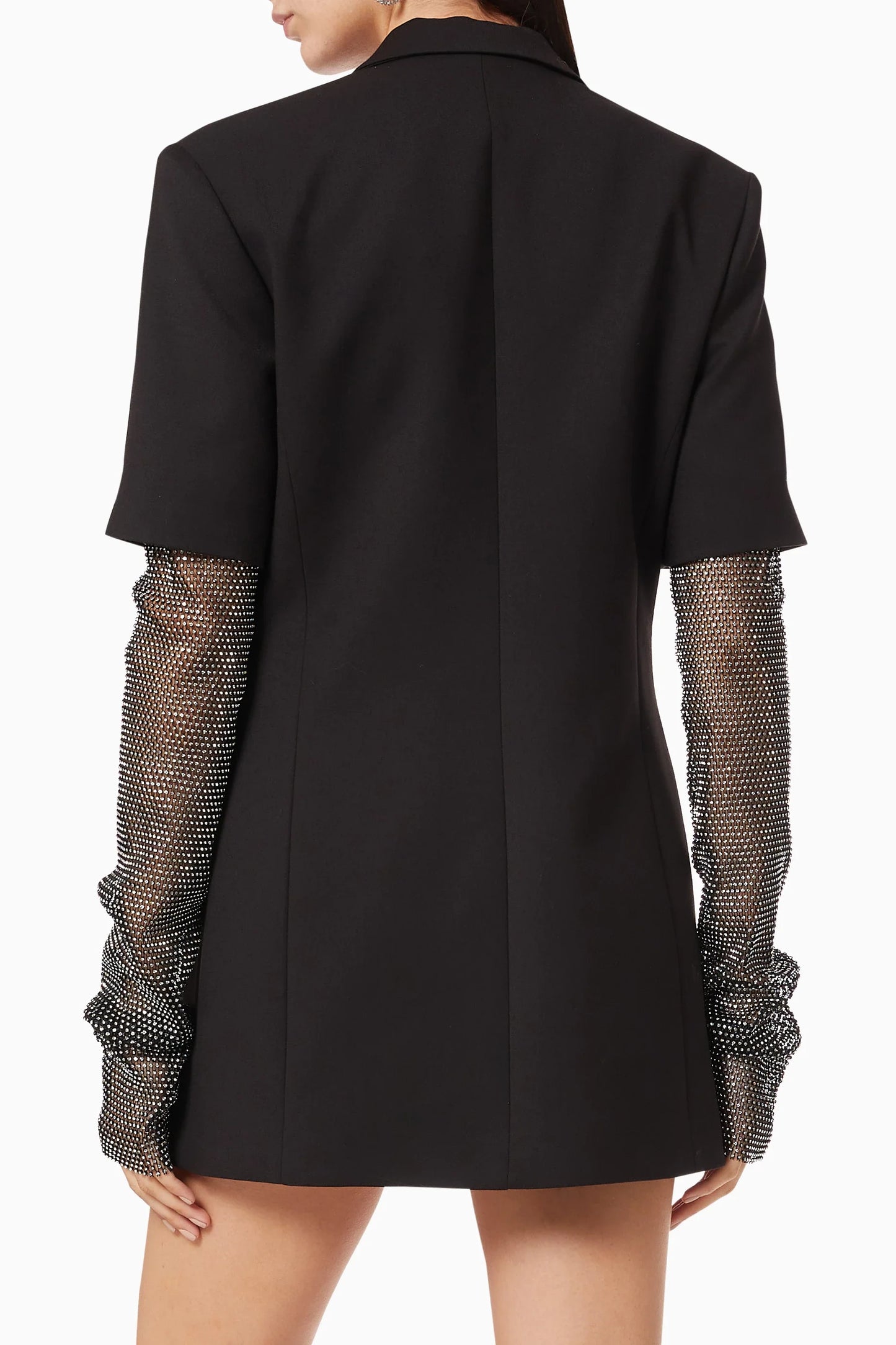 Kali Crystal Mesh Sleeves Blazer - Stylish beautiful dress for special occasions | Buy Online