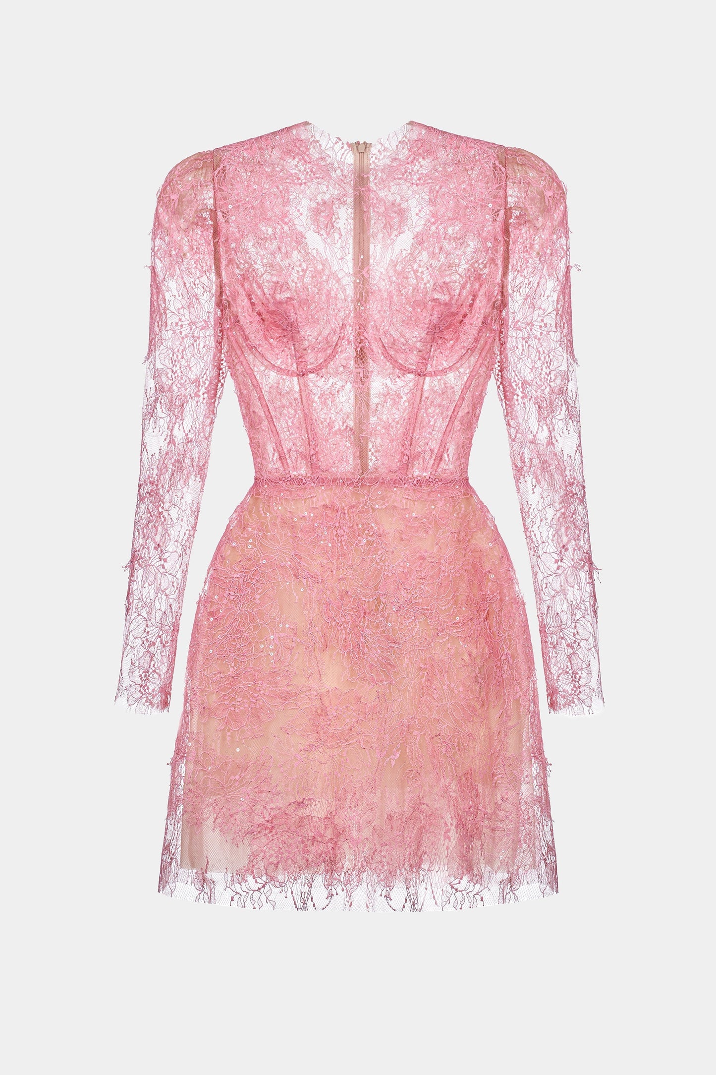 pandora PINK BEADED LACE MINI DRESS