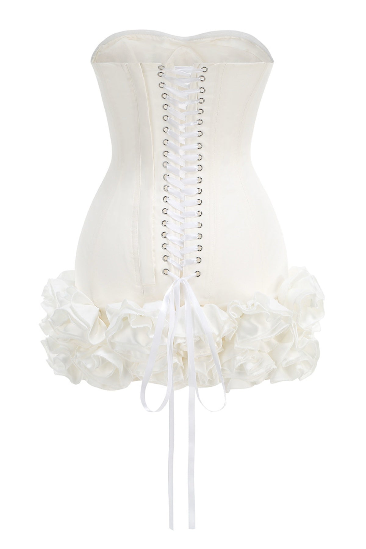 Nuala Strapless Floral Mini Dress - White - Stylish white dress for special occasions | Buy Online