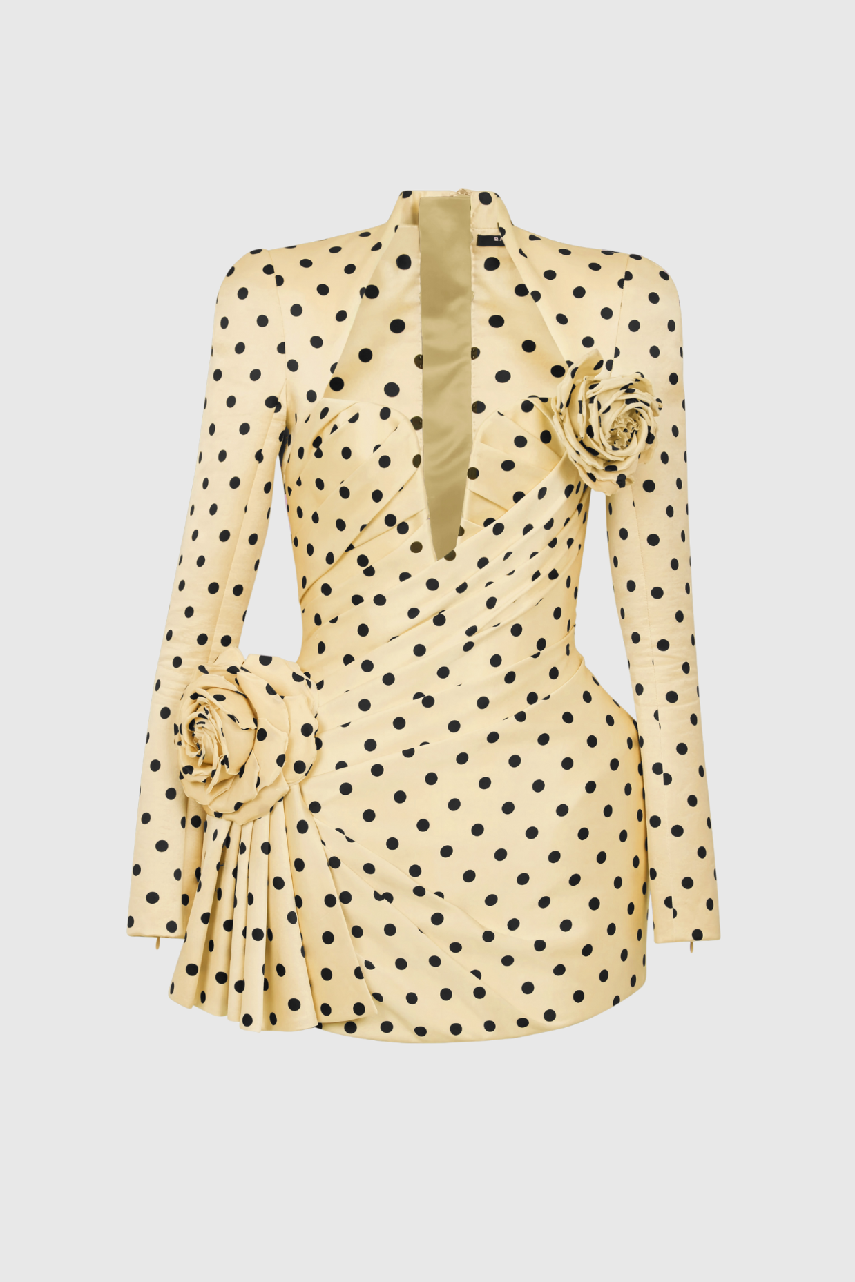Ostelle Polka Dots Satin Mini Dress - Yellow - Stylish yellow dress for special occasions | Buy Online