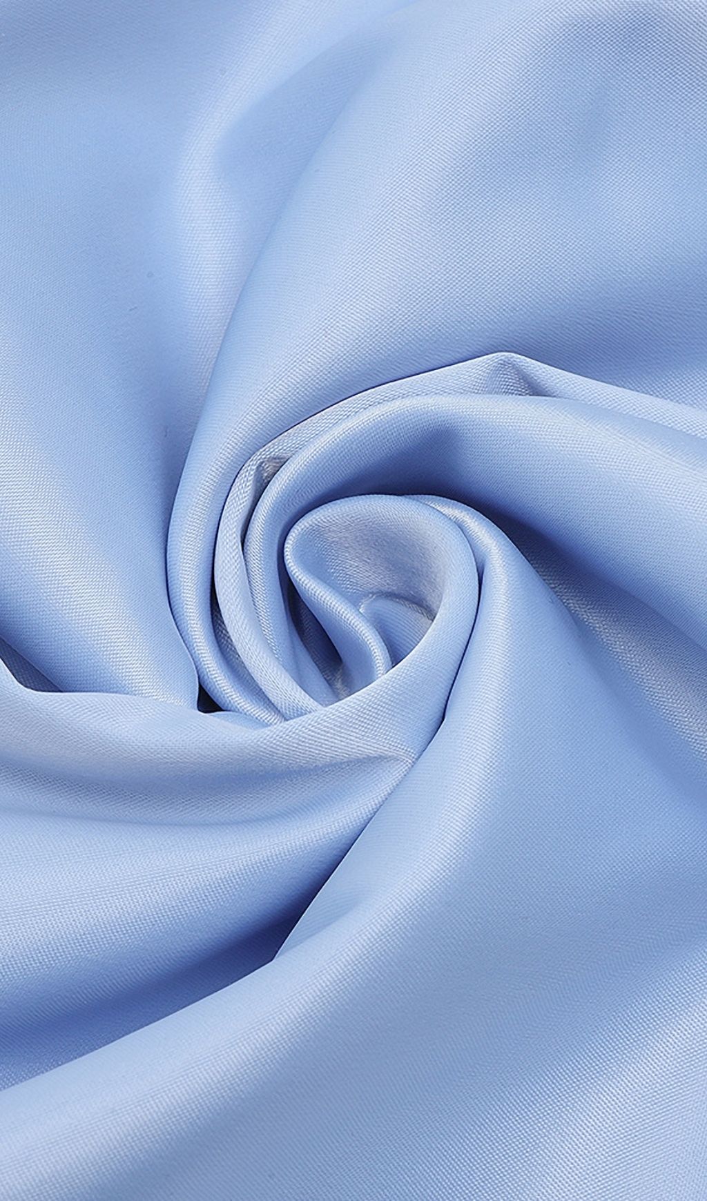 meredith BLUE STRAPLESS Satin PUFF SLEEVES MIDI DRESS