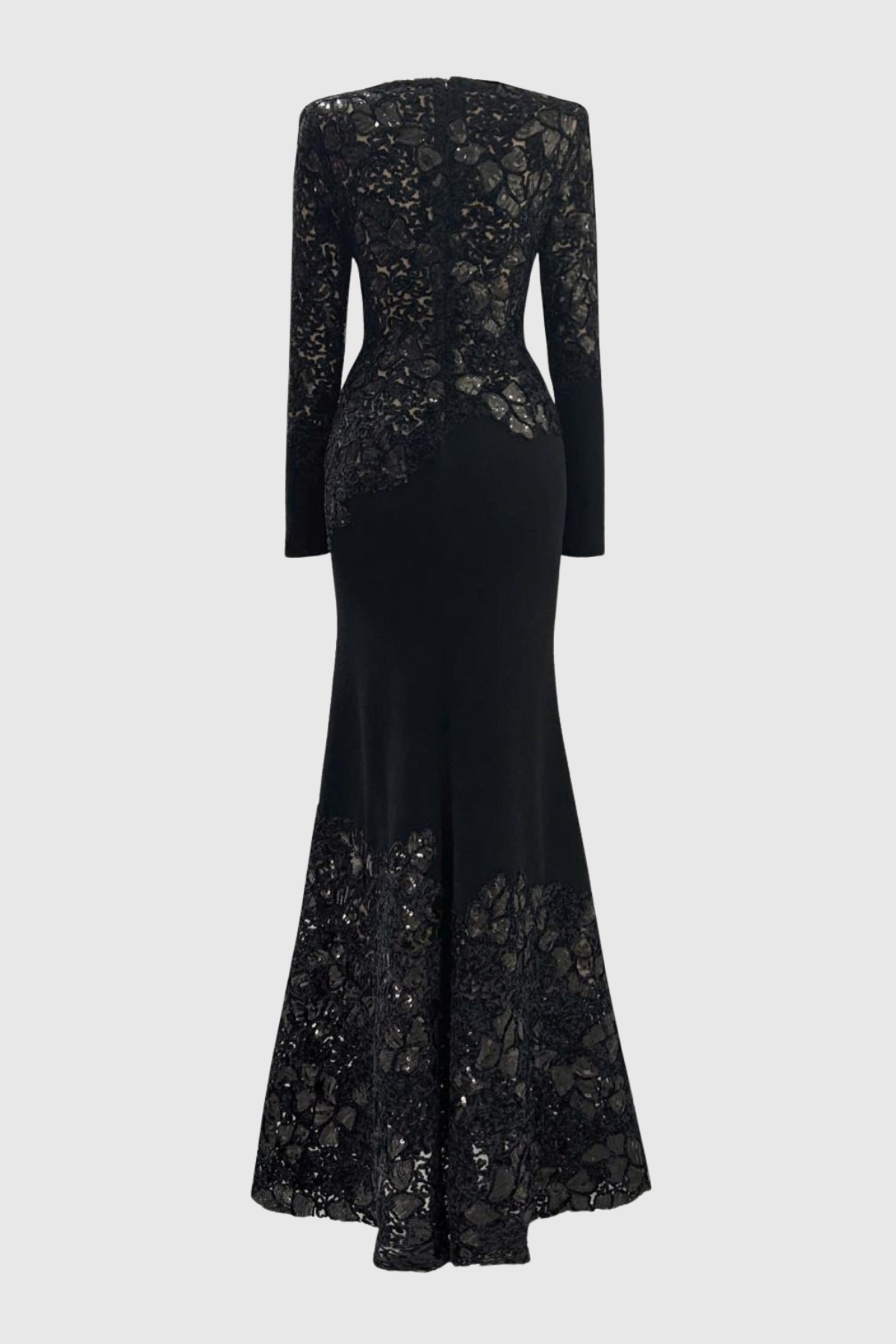 Shop black dress - Perfect for special occasions | polly Lace Sequin Satin Maxi Dress - Black