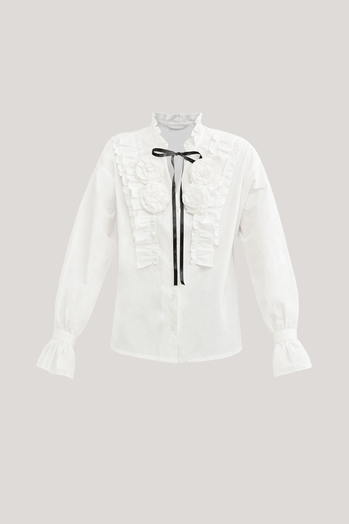 Shop beautiful dress - Perfect for special occasions | Zaire Flower Ruffle Long Sleeve Shirt