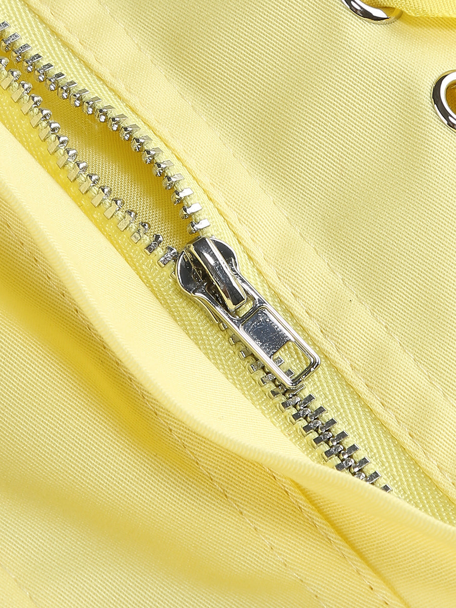 Shop yellow mini - Perfect for special occasions | samantha flower embellished mini skirt corset set in yellow