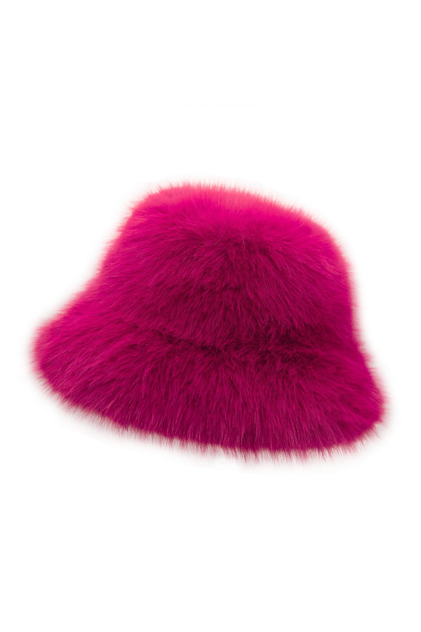 Hot pink faux fur bucket hat