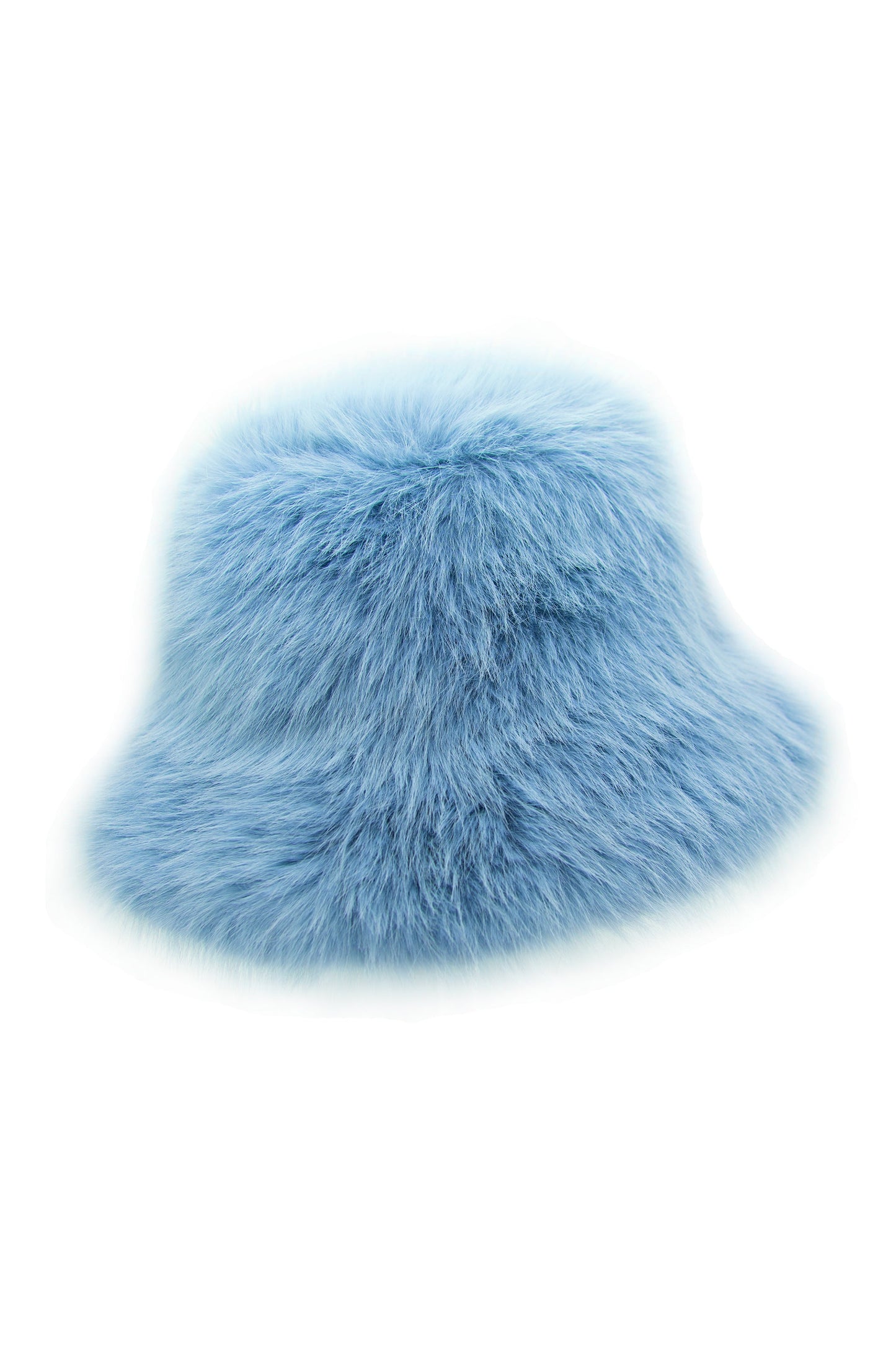 Light blue faux fur bucket hat