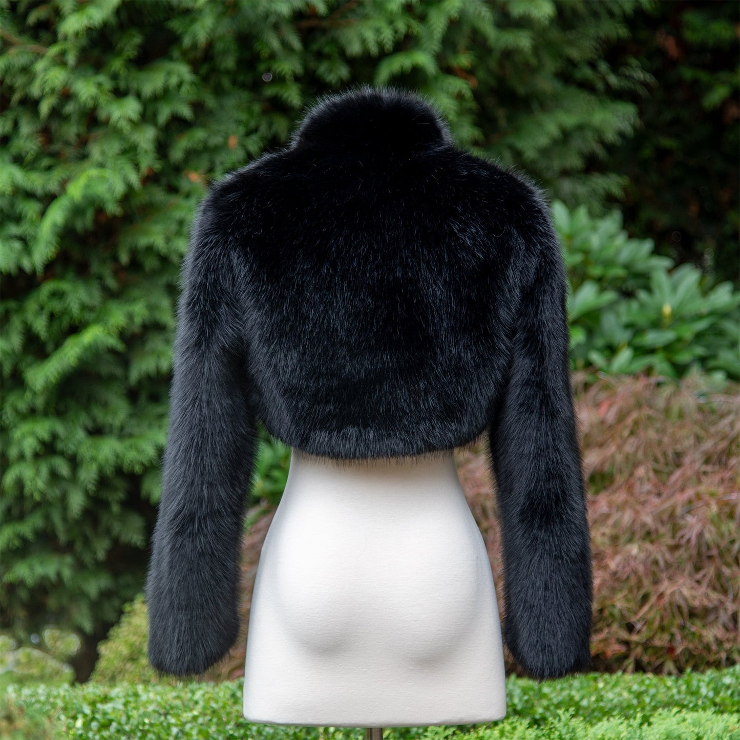 Black faux fur bolero
