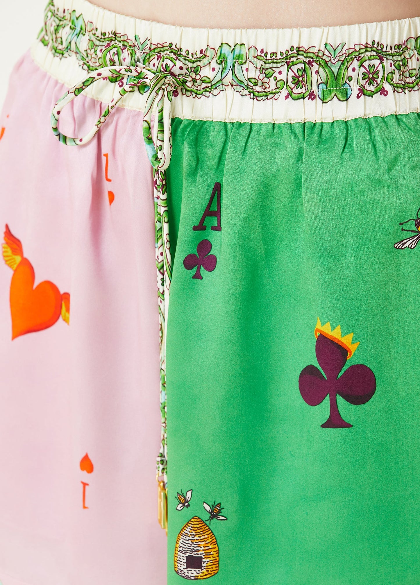 lorraine Patterned Silk Shorts shirt set