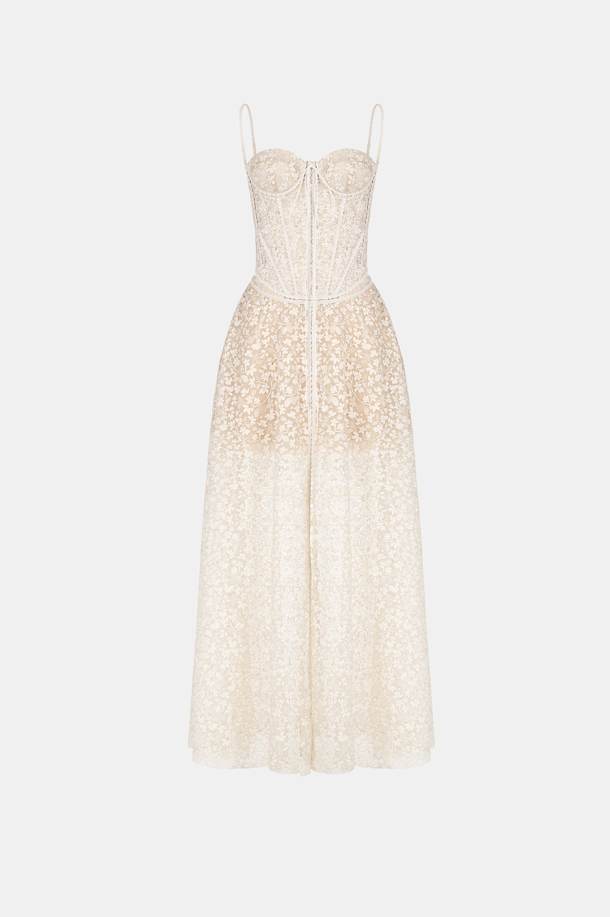 tiffany beige lace embroidery maxi dress