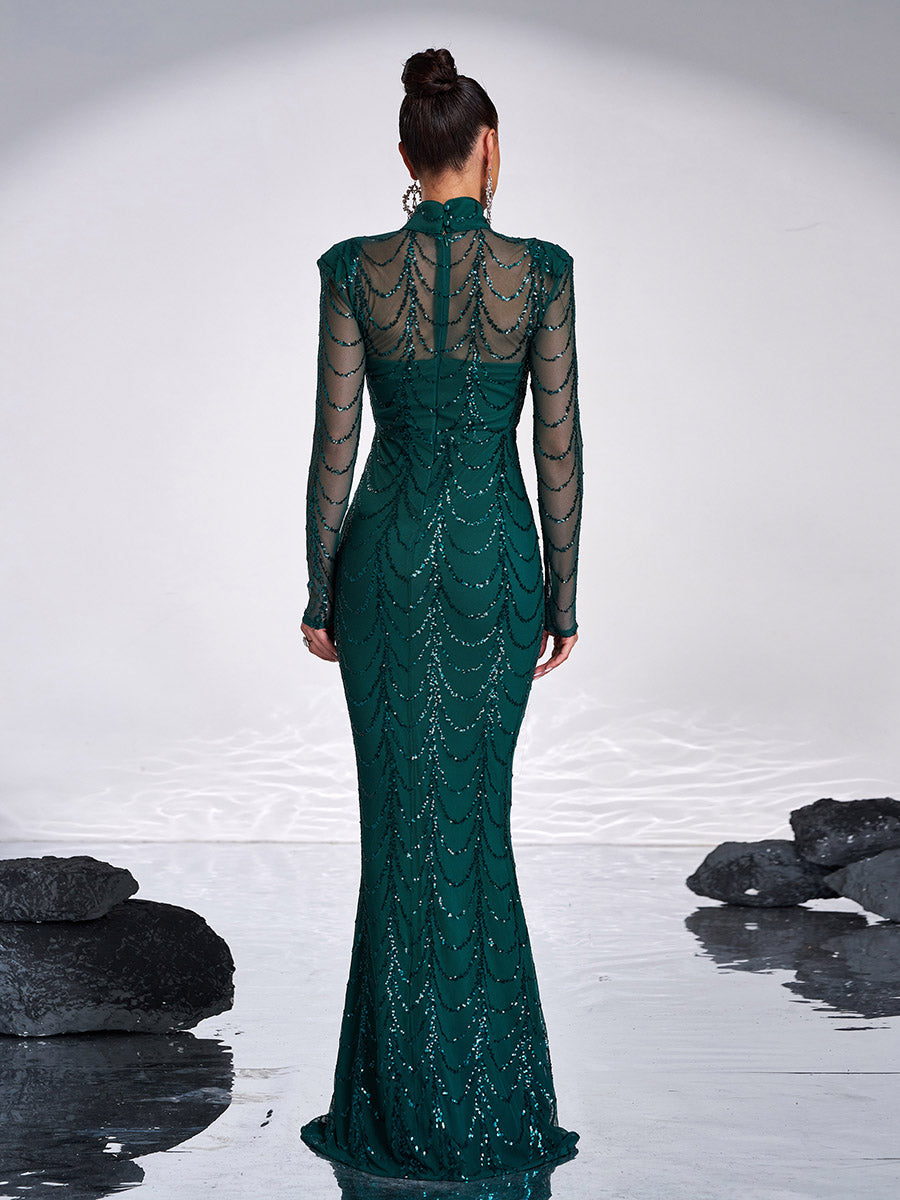 See-through Ripple Cocktail Dress