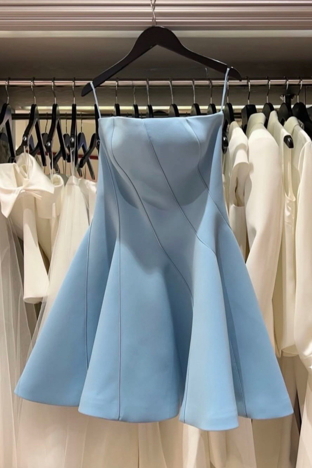 cornelia off-shoulder Sleeveless Mini Dress in blue