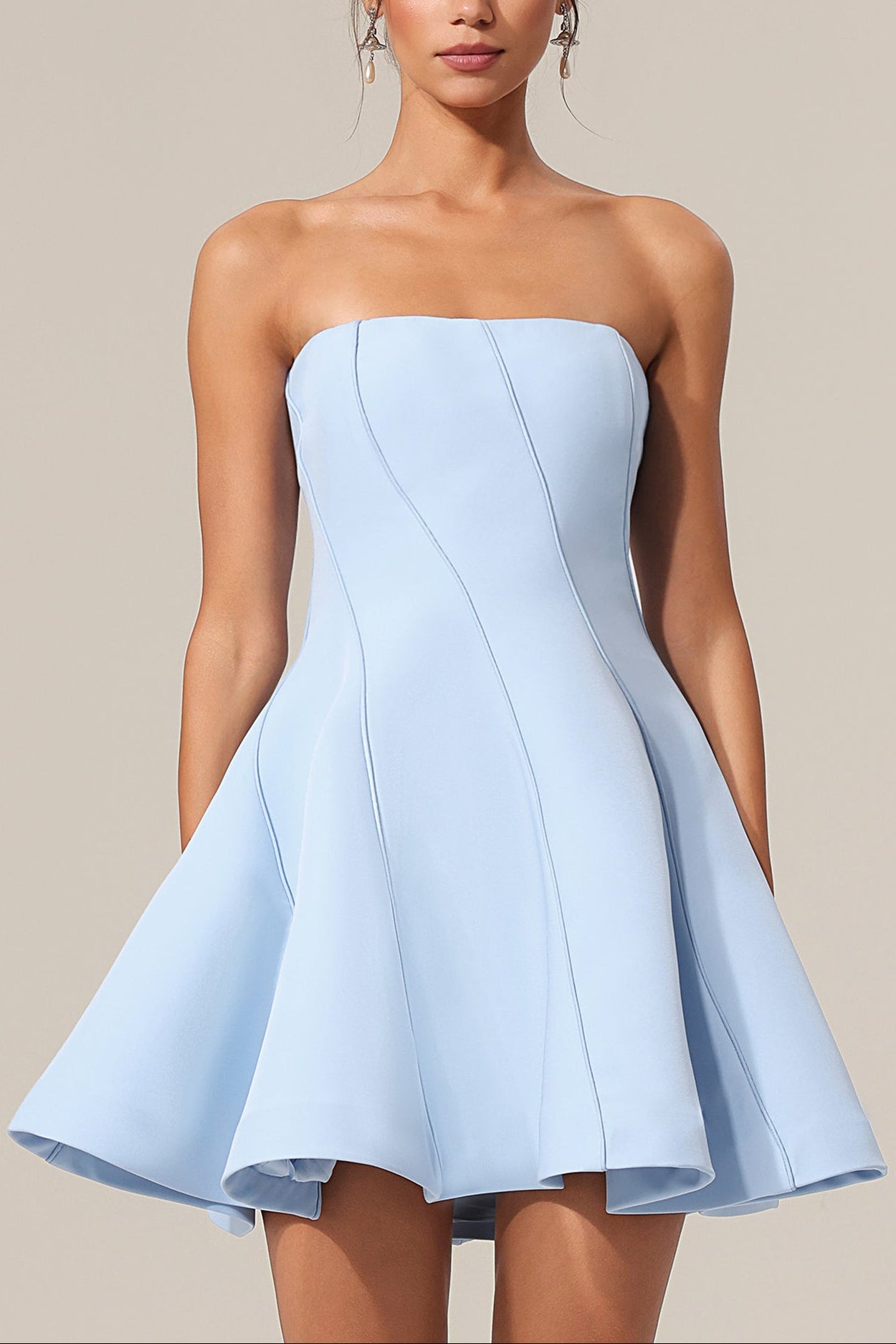 cornelia off-shoulder Sleeveless Mini Dress in blue