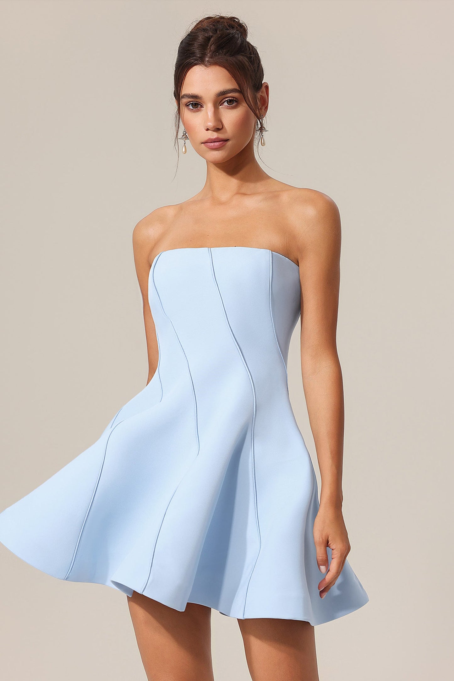 cornelia off-shoulder Sleeveless Mini Dress in blue