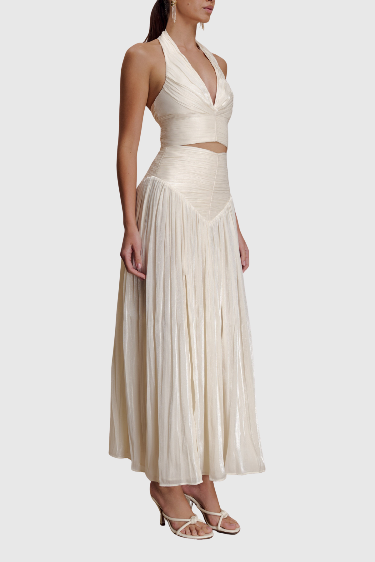 bblythe Halter Neck Front Ruch Skirt Set