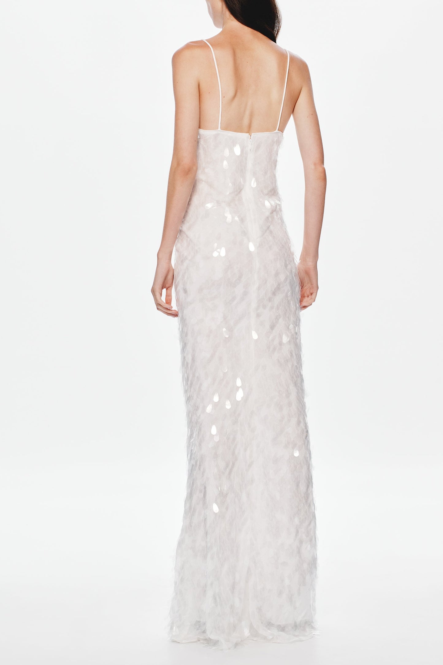 Shop  beautiful dress - Perfect for special occasions | katherine halter deep v-neck sequin backless maxi dress in Ivory