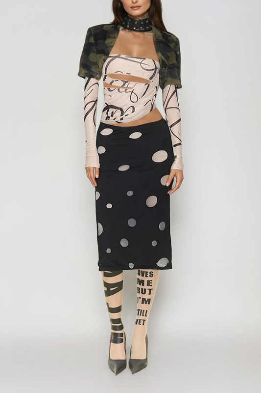 Ellalabel Daumantas Camouflage Faux Fur Jacket - Crafted from High-quality Fabrication - Designed for Elegant Occasions.