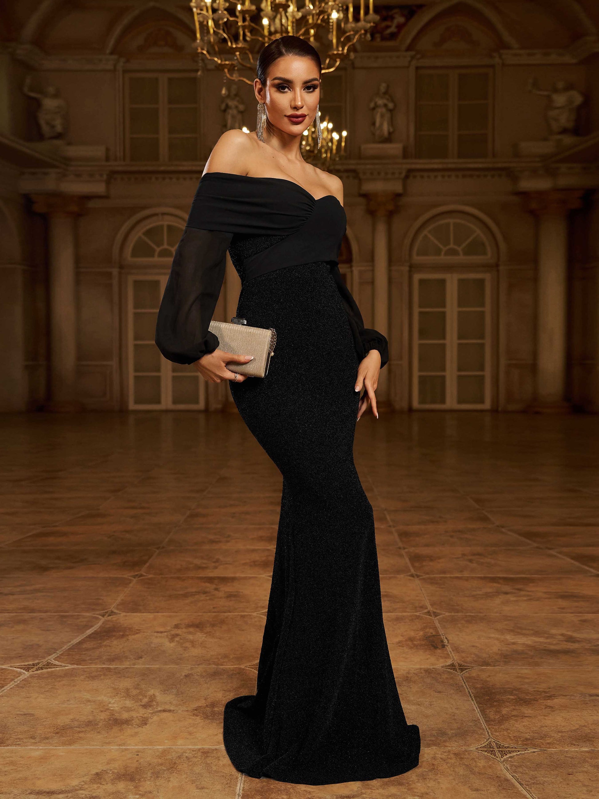 Strapless Mermaid Off Shoulder Maxi Dress