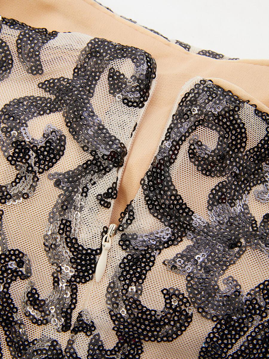 Stylish black dress | Spaghetti Black Split Maxi Sequin Dress - Ideal for special occasions