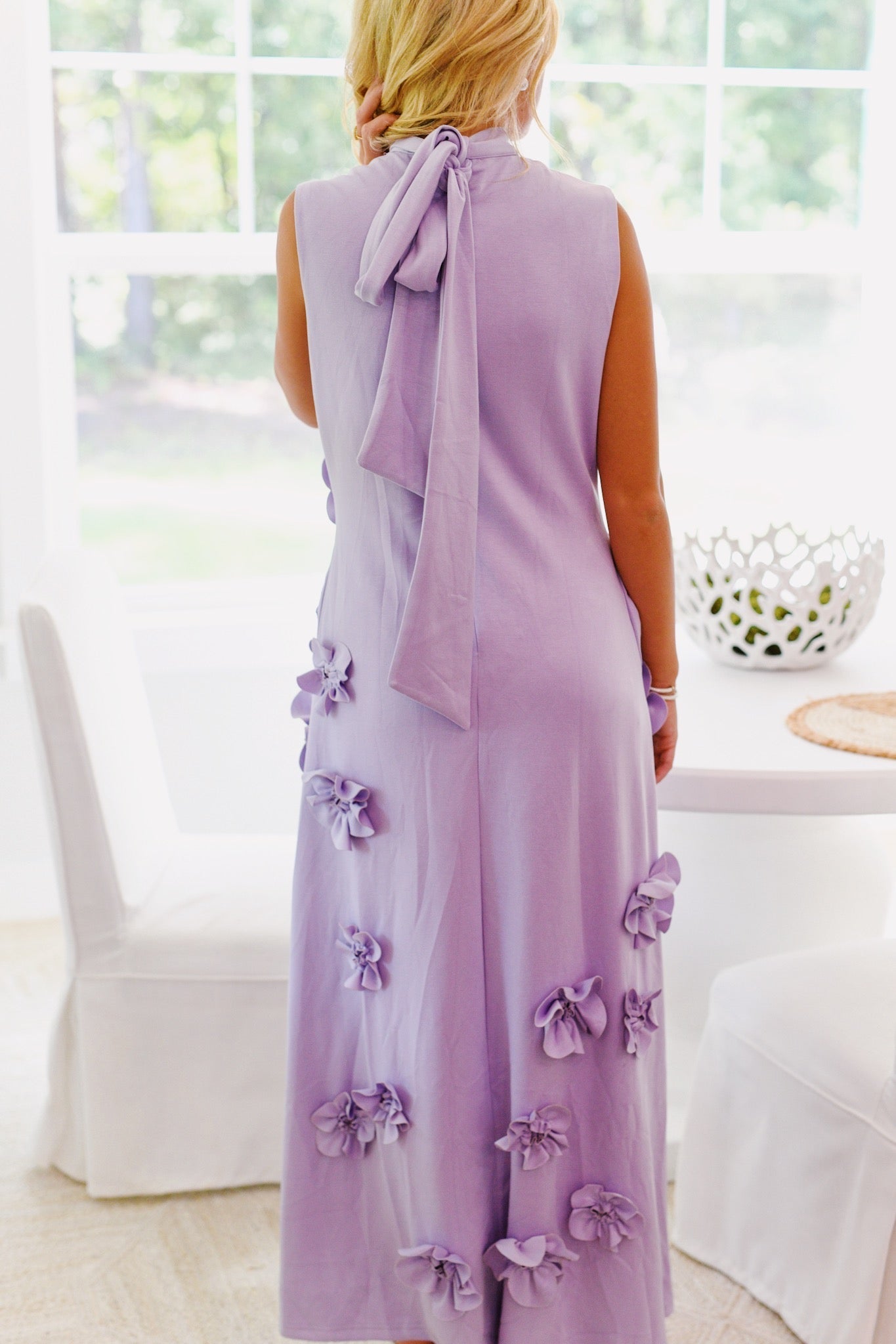 molly PURPLE FLOWER EMBELLISHED MAXI DRESS