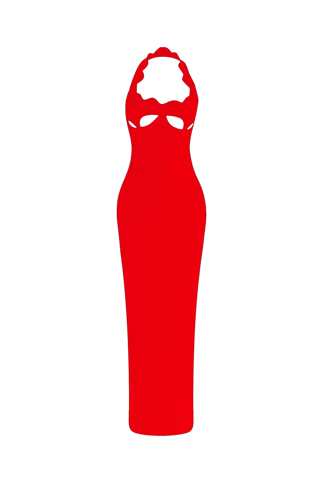 rebecca red cutout backless Halter bandage maxi dress